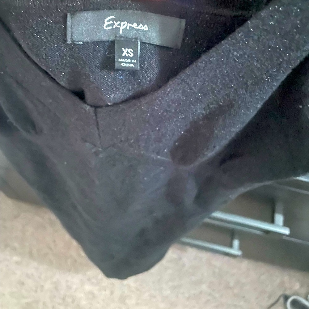 Express: black stretchy women’s party dress